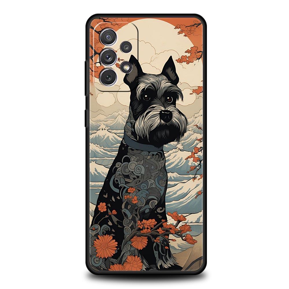 Cartoon Schnauzer Dog Phone Case for Samsung A51 A71 A21S A12 A11 A15 A25 A31 A41 A23 A33 A53 A73 A03S A05S A13 5G A35 A55 Cover