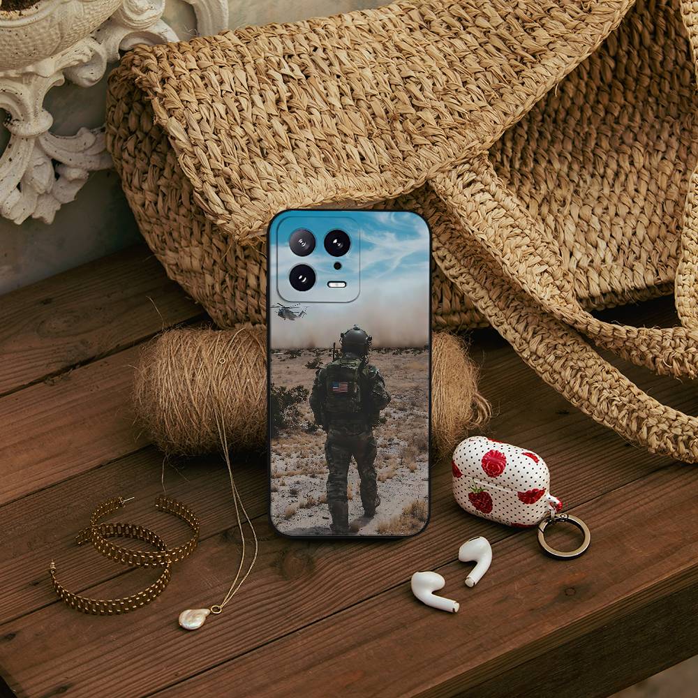 Army Special Forces Slim Black Shockproof Phone Case: Snug Fit For Xiaomi 12,11,12S Ultra & Redmi Note 11,10T,9,9A,8Pro,8T,5G