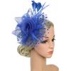 VALICLUD Elegant Blue Fascinators Headband for Women with Cocktail Flower Mesh Design, Versatile Wearing and Firmly Secured, for Special Occasion