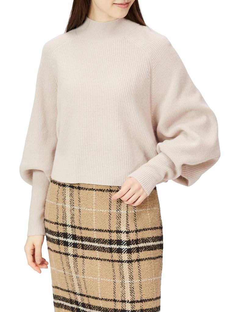 FRAY Air Wool High Neck Dolman Knit FWNT215043 BEG F I.D. Women's