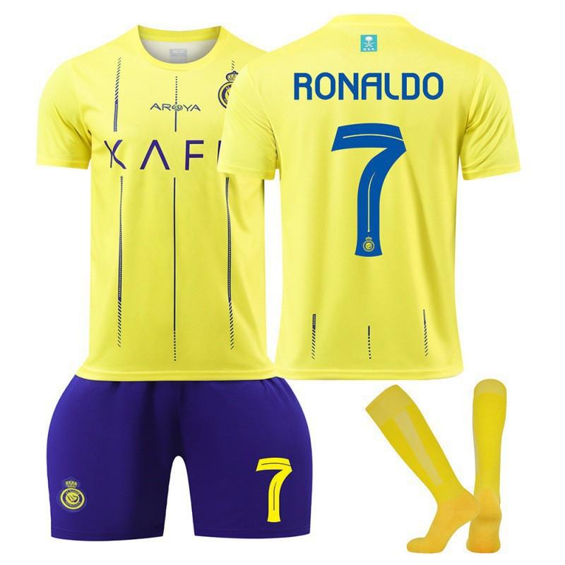 Factory 2324 Riyadh Victory Jersey Home Football Ronaldo No. 7 Children's Sports Set