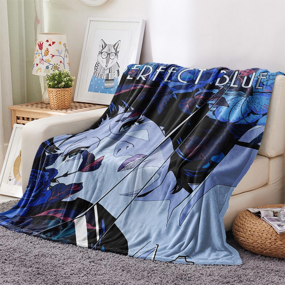 Perfect Blue Print Flannel Blanket, High Quality Comfortable for All Seasons, Home Decor, Warmth and Comfort