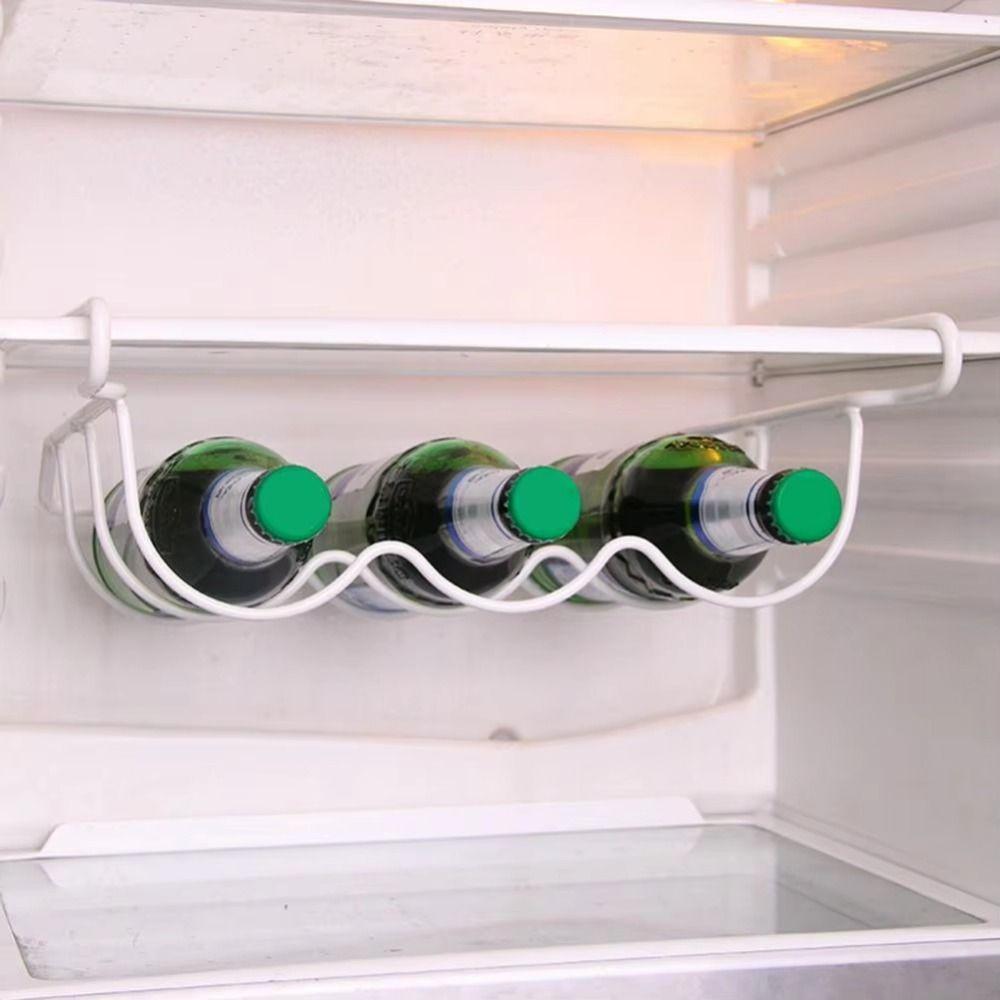 White Refrigerator Storage Rack Creative Wine Bottle Holder Fridge Wine Display Rack  Shelves