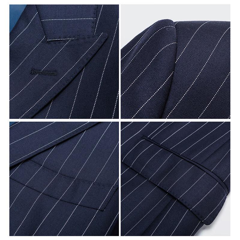 Teluoman Unisex Business Stripe Wool Suit Set