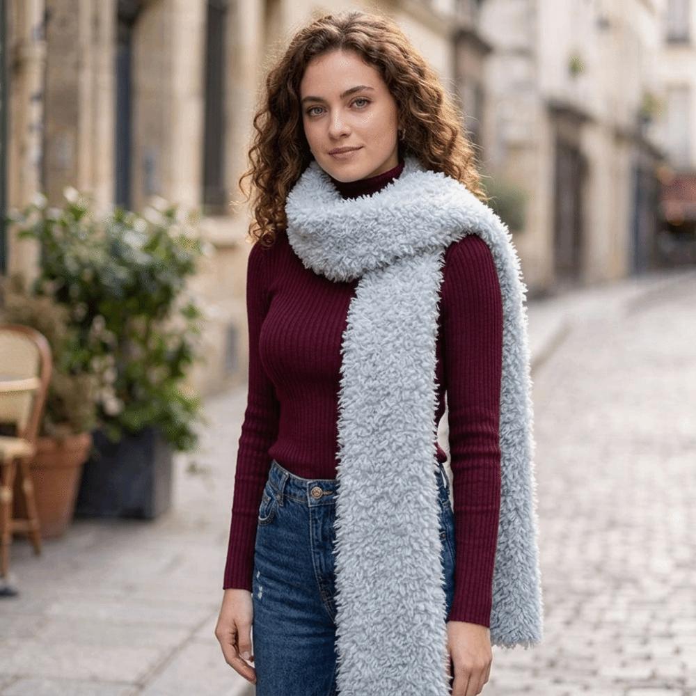 Thickened Long Scarf Double-Sided Neck Scarf New Plush Scarf Winter Wear