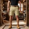 Pantalones Cortos Cargo para Hombre con 6 Bolsillos, Cierre de Botón, Cintura Elástica, Color