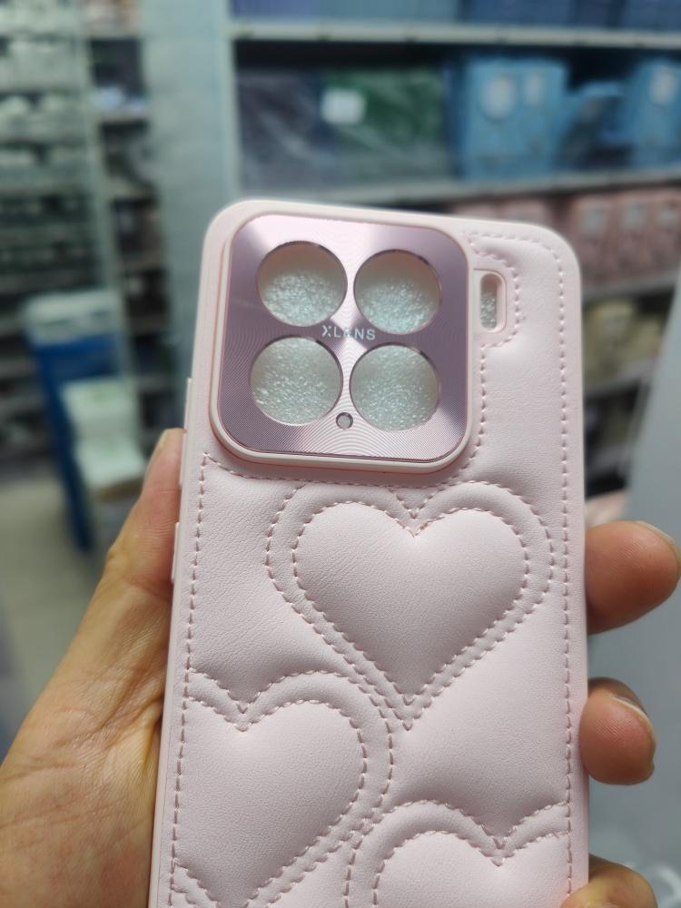 Kawaii Einfaches Liebesherz Muster Lederhülle Für Xiaomi Mi 15 14 13 Pro Vollständiger Kameraschutz Rückseitenabdeckung