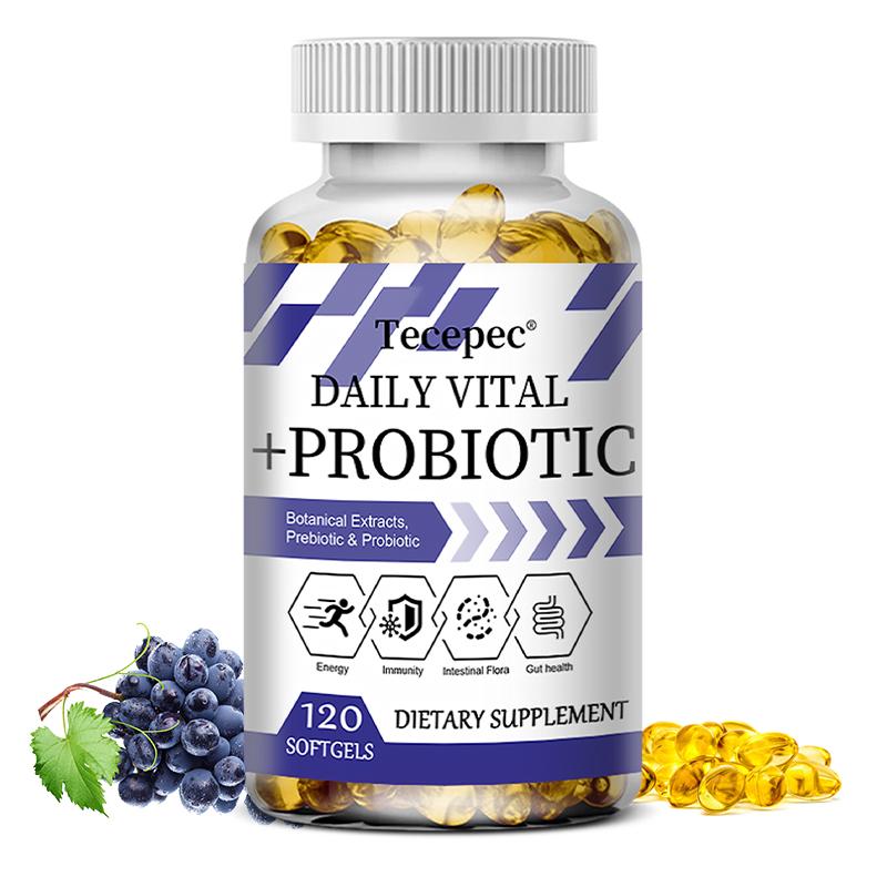 Tägliches Vital-Probiotika-Präparat, Mit Präbiotika, Lutein, 120 Weichkapseln Pro Flasche