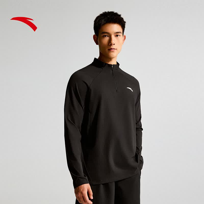 Anta Men's Zero-Pressure Half-Zip Long Sleeve Top