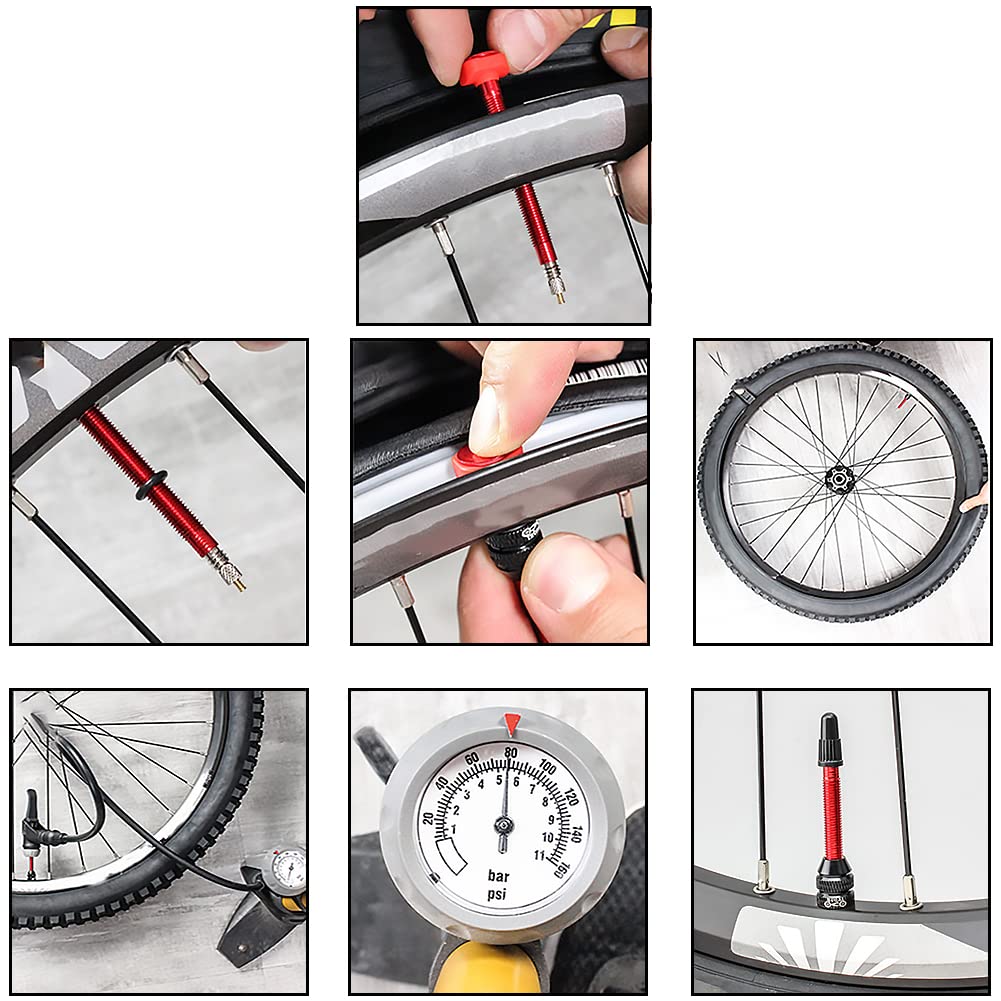 Kigauru 1 Pair Bicycle Fulcrum Tubeless Valve 40mm Length Aluminum