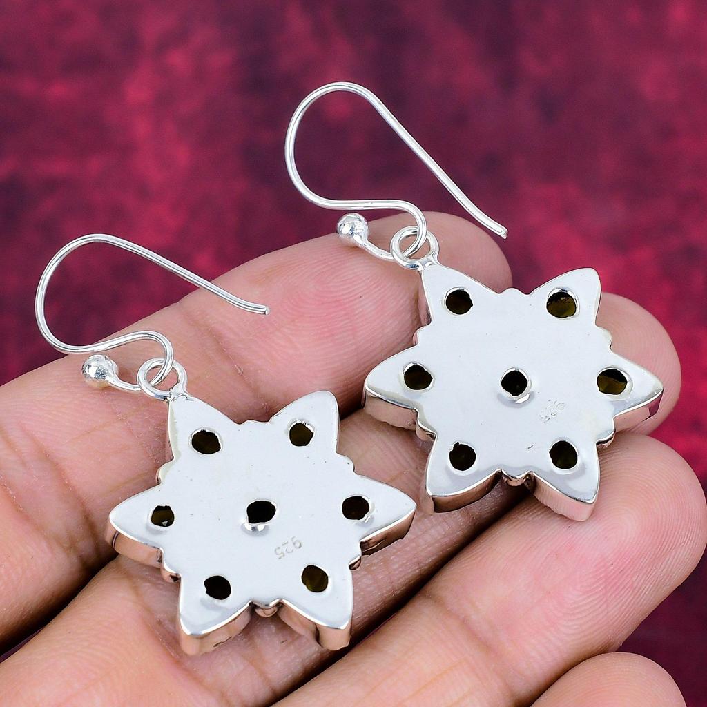 Peridot Ohrringe Edelstein Schmuck, 925 Sterling Silber Ohrringe, handgefertigter Schmuck Geburtsstein Ohrringe, Geschenk für Ihn