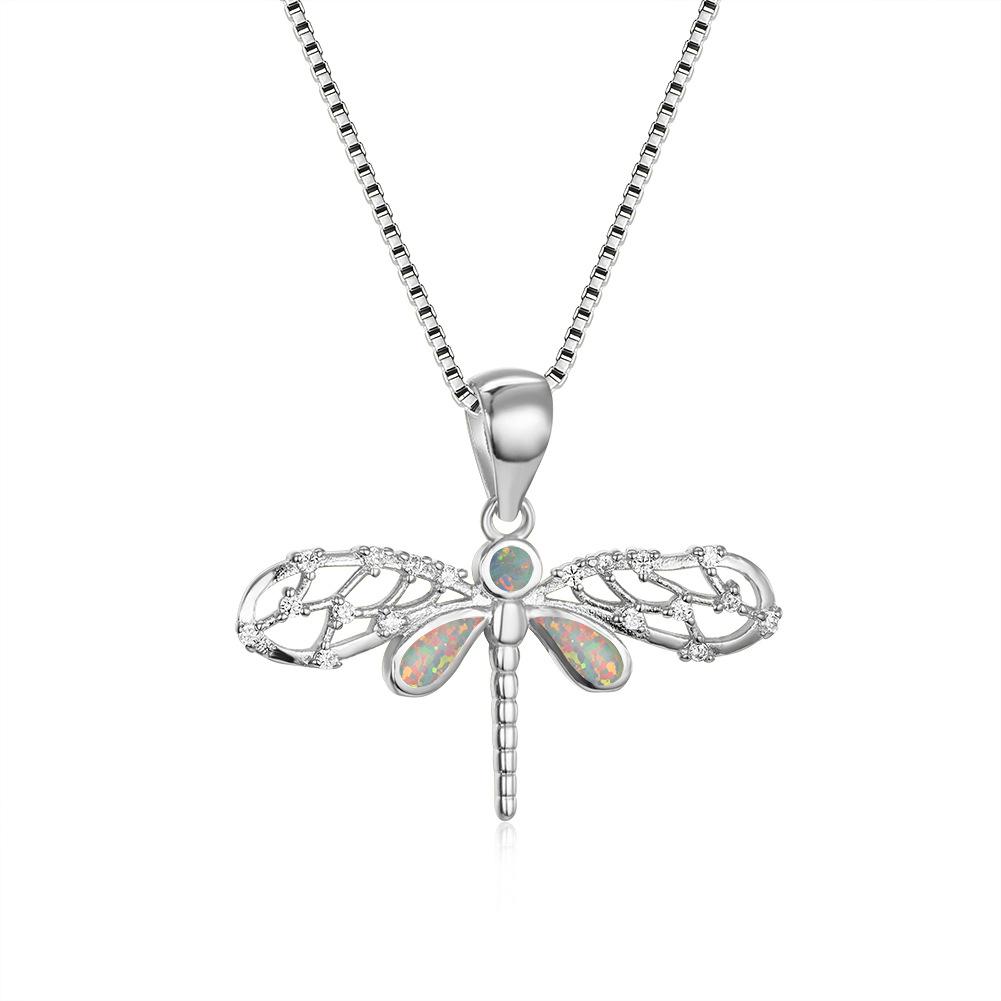 Summer New Product: Small Fresh Countryside Style Diamond Set Dragonfly Necklace Pendant Fashionable and Exquisite Neckland Insect Series Jewelry
