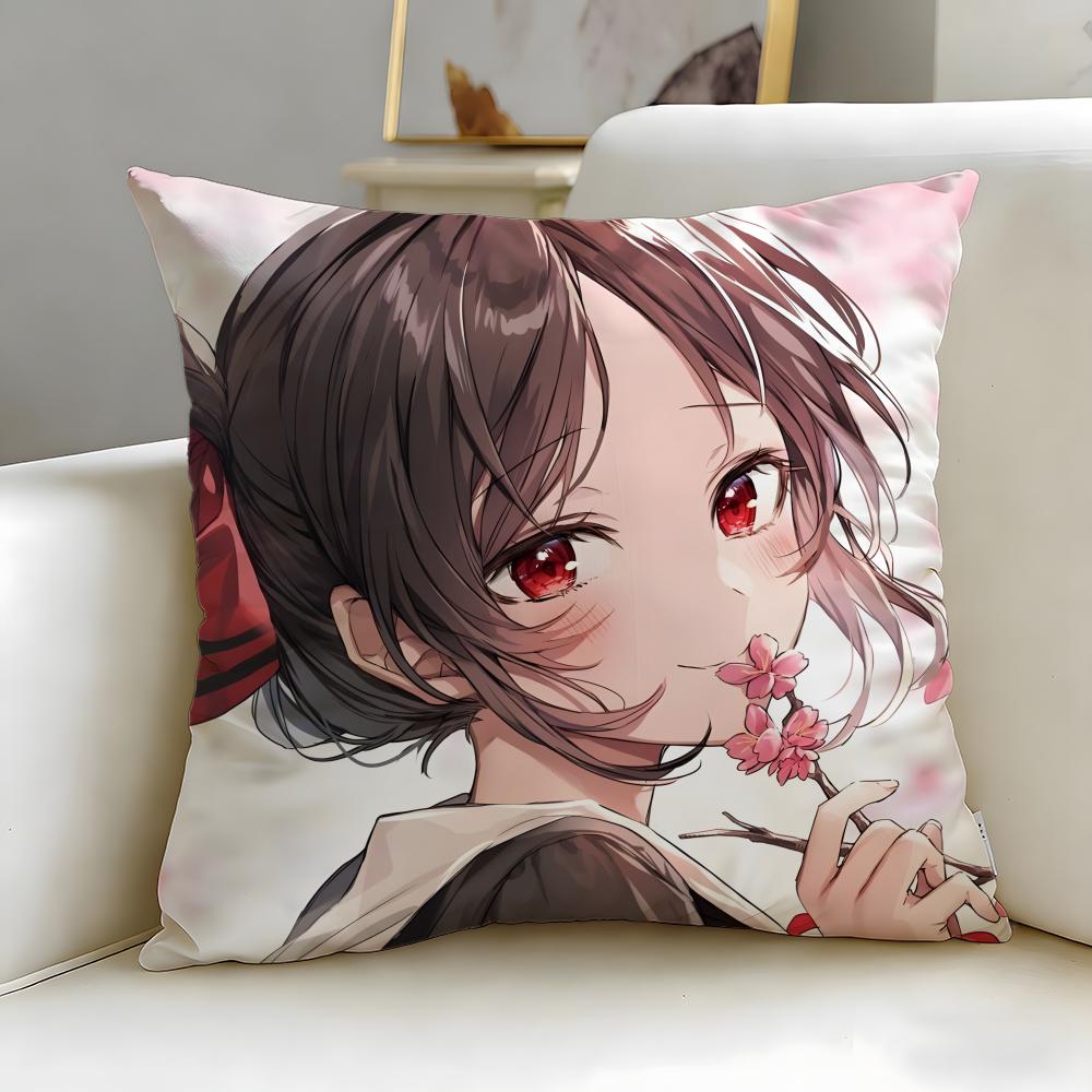 popular anime Kaguya S-sama Love Is War Cushion Cover Soft & Easy-Wash Pillow Case – Versatile for Couch, Bed, Travel and Office