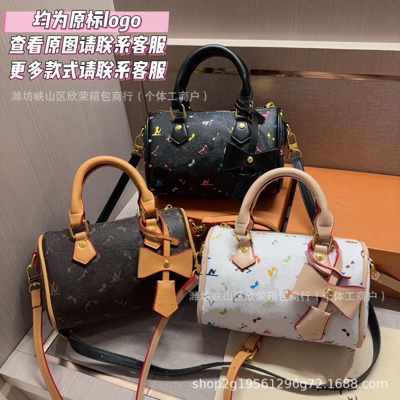 New White Three-color Old Flower Pillow Bag Mini Handbag Versatile Shoulder Messenger Women's Bag