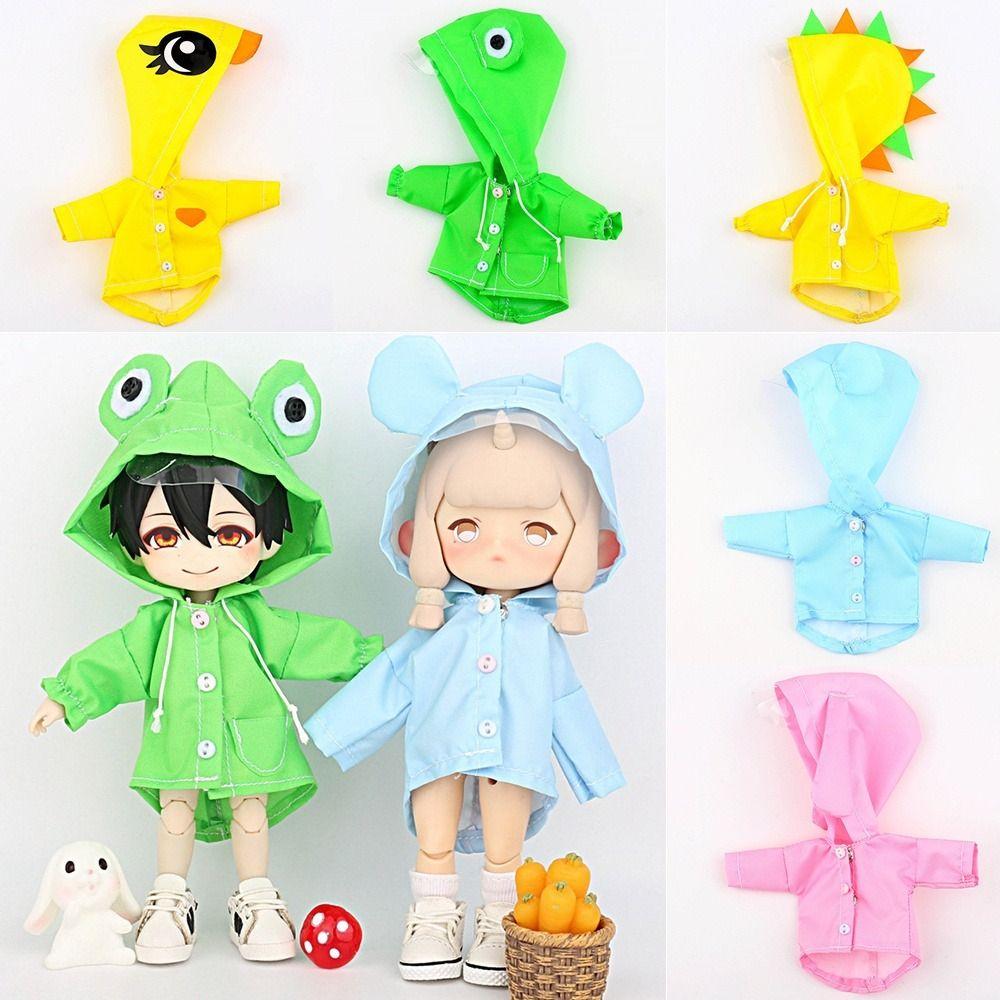 Windproof Clothing Doll Raincoat Rabbit Frog Doll Animal Raincoat OB11 Doll Clothes  DIY Toy