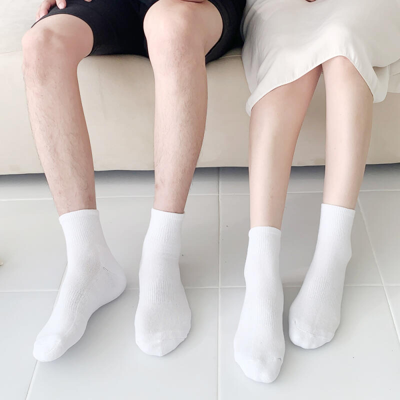 [5-pair set] Men's and Women's Double Cushion Mesh Short Socks