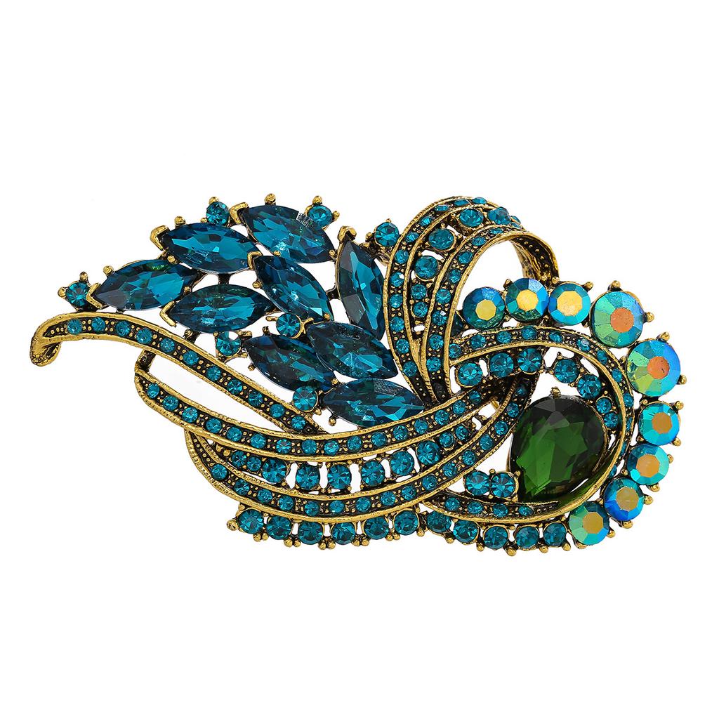 Luxury Full Crystal Women Men Twist Brooch Badges Exquisite Party Banquet Rhinestone Pin Vintage Clothing Coat Accessories