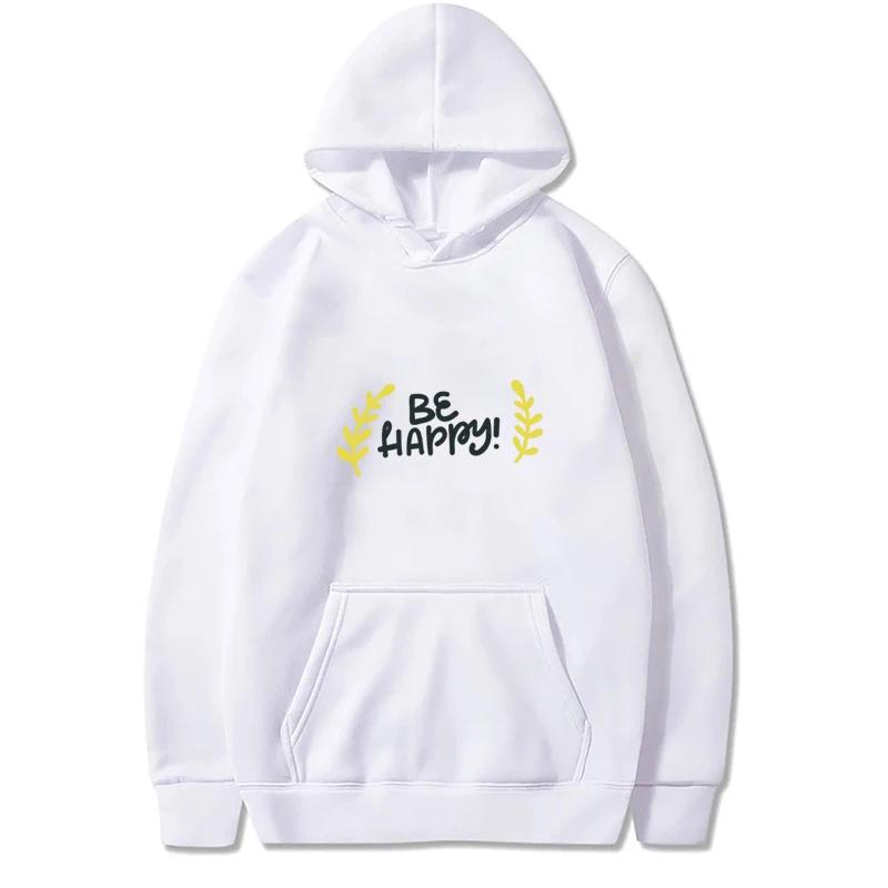 Autumn Fleece Korean Fashion Drawstring Pockets Finger Heart Solid Color Long Sleeve Hooded Loose Hoodie Sweatshirts Top