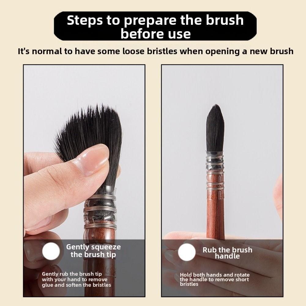 Soft Round Tip Art Brush Nylon Fiber Oil Painting Brush Pen Head Printmaking Brush  Student Art