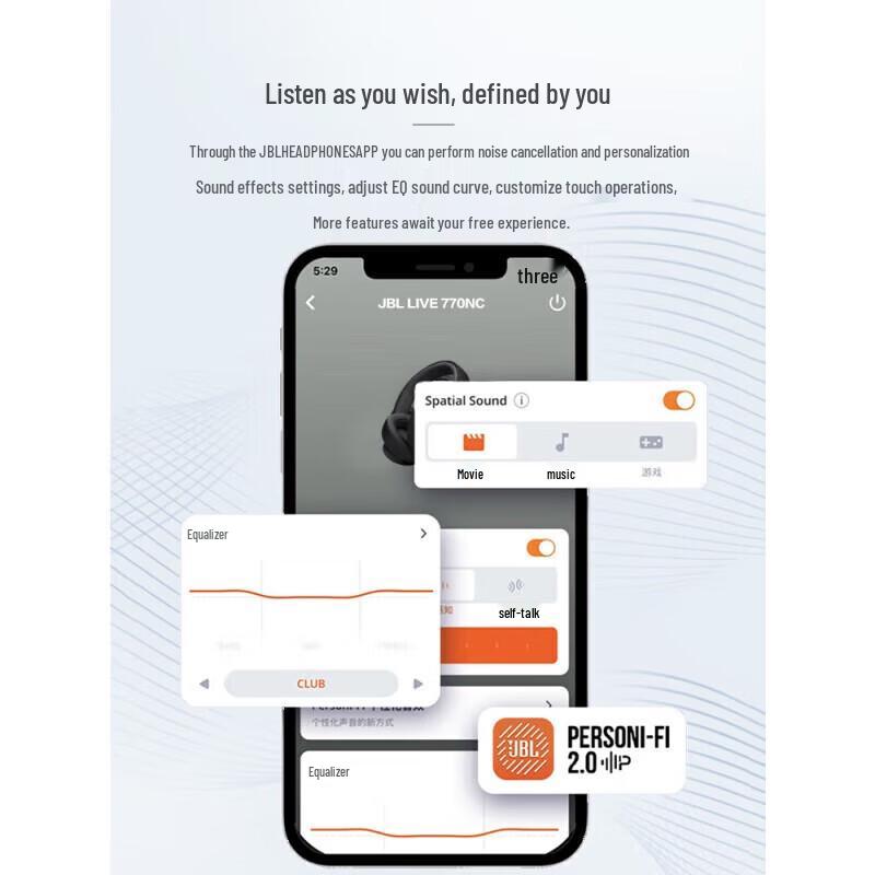 JBL LIVE 770NC Adaptive Noise Cancelling Wireless Over-Ear Headphones