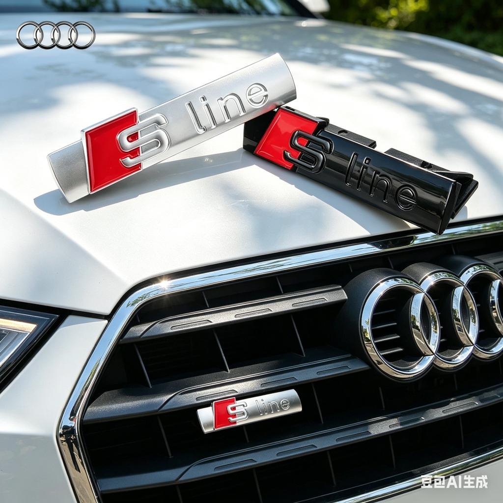 Car Styling Emblem Grill Front Hood Badge Grille Car Body Sticker for Hot SLine A3 A4 B8 8P 8V B6 A5 A6 C7 Q5 B9 B7 C6 A1 Q7 Q3