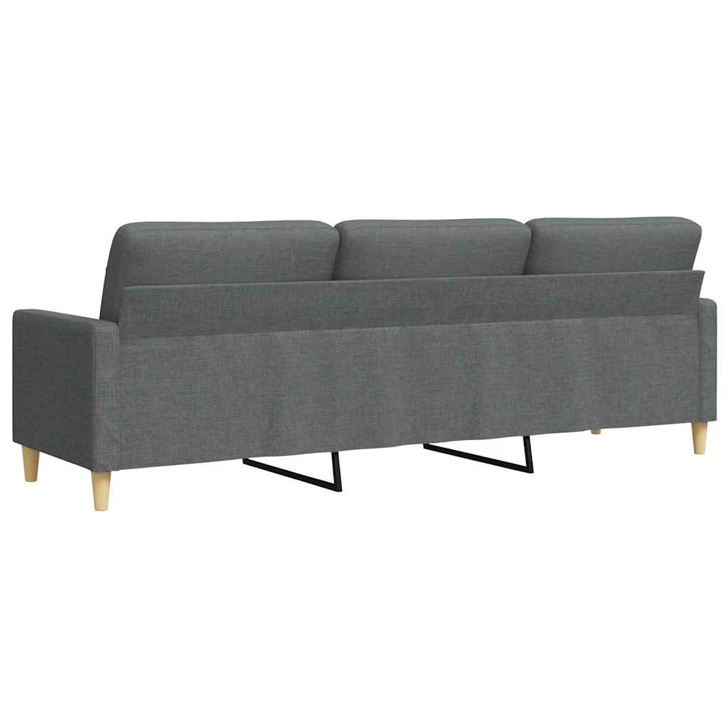 3 Seater Sofa Dark Grey 210 Cm Fabric