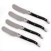 Stainless Steel Cream Knife, Black Plastic Handle Butter Knife, Western Tableware Small Jam Knife