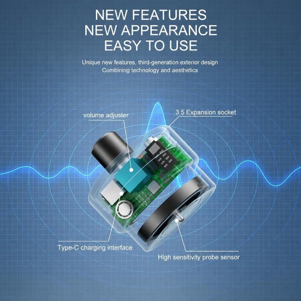 LED Indicator Water Leak Sensor Volume Adjust Pipe Listener Sound Amplifier Water Pipe Inspection