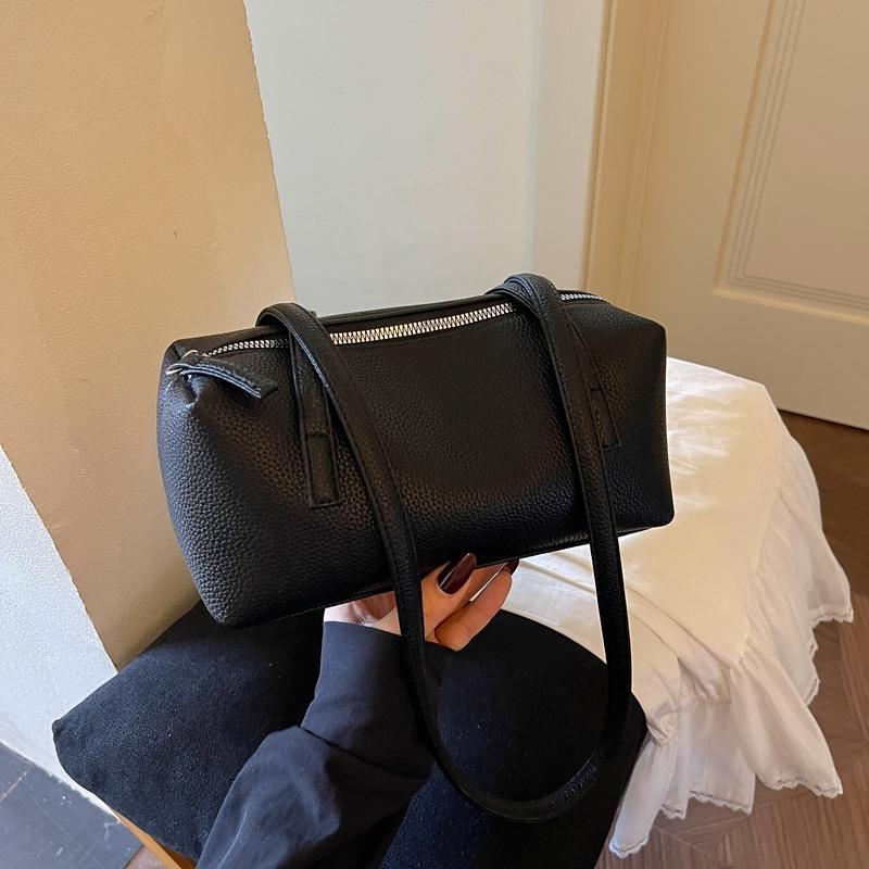 Solid Color Shoulder Bag Large Capacity Underarm Bag
