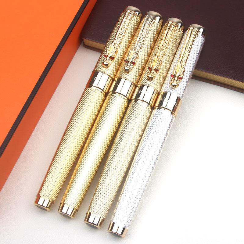 JINHAO 1200 Lusso Alta Qualità Corpo a Rete Argentata Clip Drago Pennino Larga 0.5mm Penna Stilografica Ufficio Scuola Casa Scrittura Penna Regalo