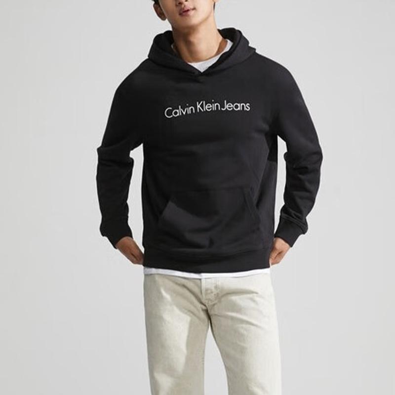 Calvin Klein Letter Print Casual Hoodie Men hoodies Black J315035-BAE