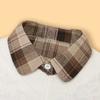 1Pc Fake Collar Leisure Travel Maillard Elegant Checkered Various Tops Shirt Lining Sweater Inner Layer Brown Tones