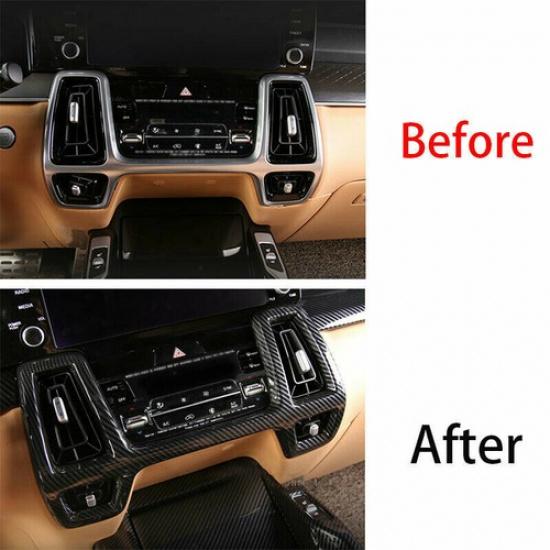 Carbon Fiber Center Air Outlet Vent Cover Trim For KIA Sorento 2021 2022 2023