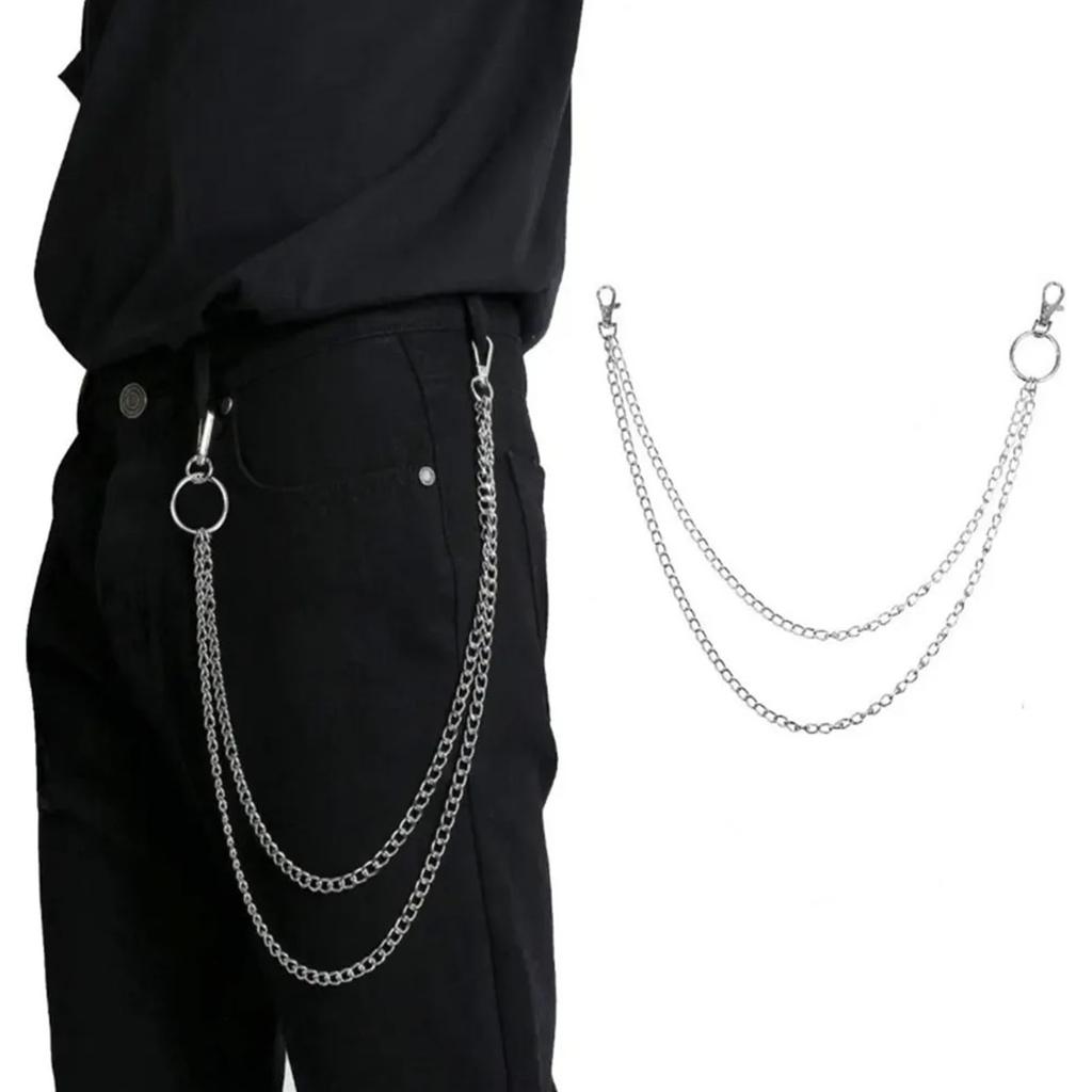 Pants Chain Double Layer Hiphop Punk Style Fashion Metal Pants Chains Decoration for Women Men