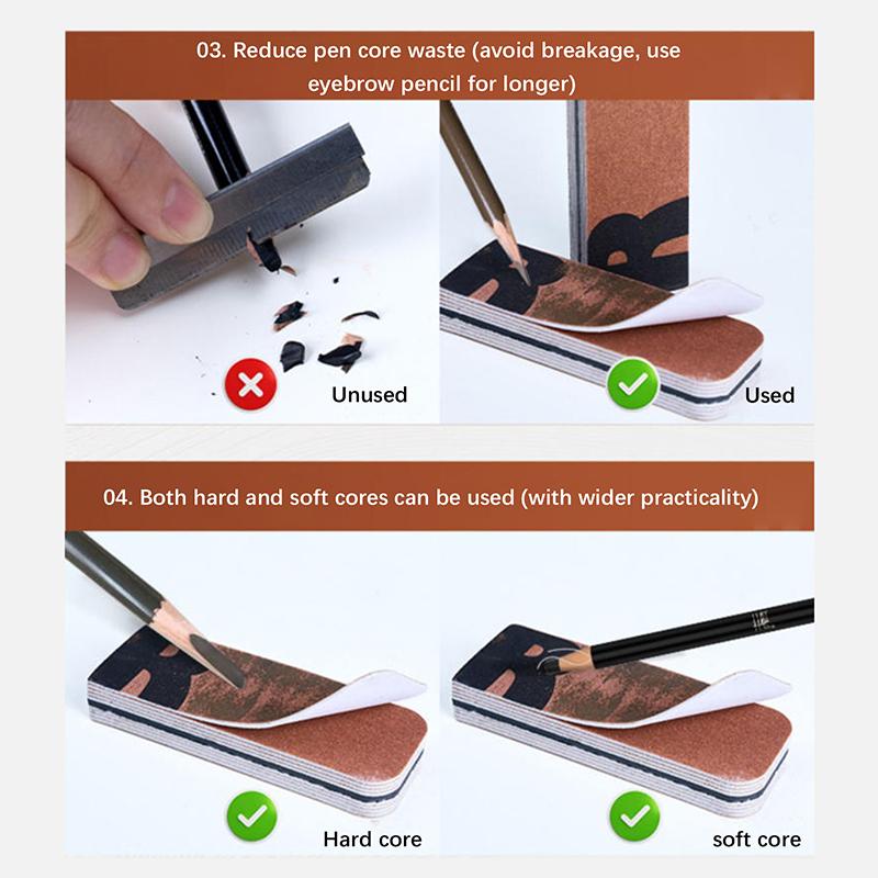 Professional Eyebrow Pencil Sharpener Sandpaper Grinding Tool Easy To Use Makeup Grinder For Creating Fine Point Makeup Tool