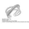 Finger Ring Adjustable Open Design Multi-Layer Interlaced Winding Shape Finger Band with Full Rhinestone Inlay Jewelry Gift