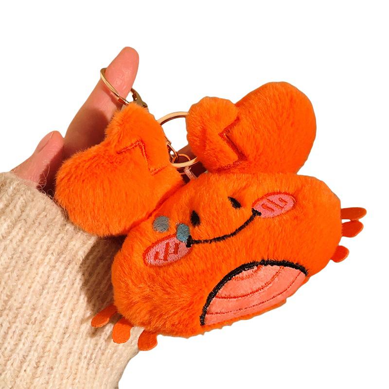 Cute Animal Plush Keychains Stuffed Crab Key Chain Pendant Simulation Crab Doll Pendant Cute Bag Keychain Girls Gifts