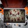 1pc Halloween Bloody Footprint Welcome Doormat Hand Wash Only Decor for Front Door Porch Kitchen Bedroom Halloween Decorations