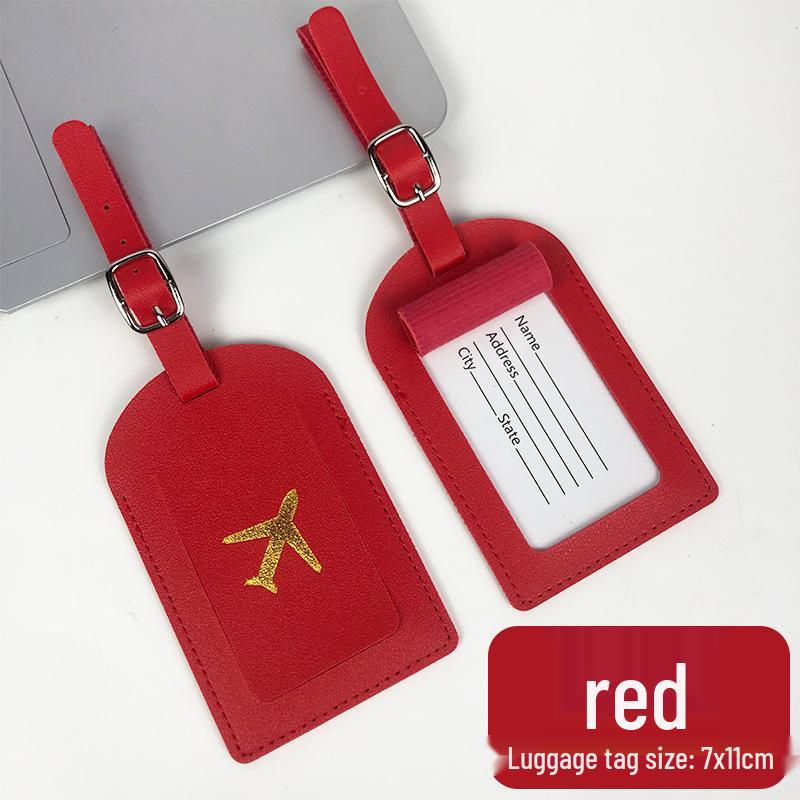 Metal Buckle Boarding Pass and PU Leather Luggage Tag with Hot Stamped Paper Card