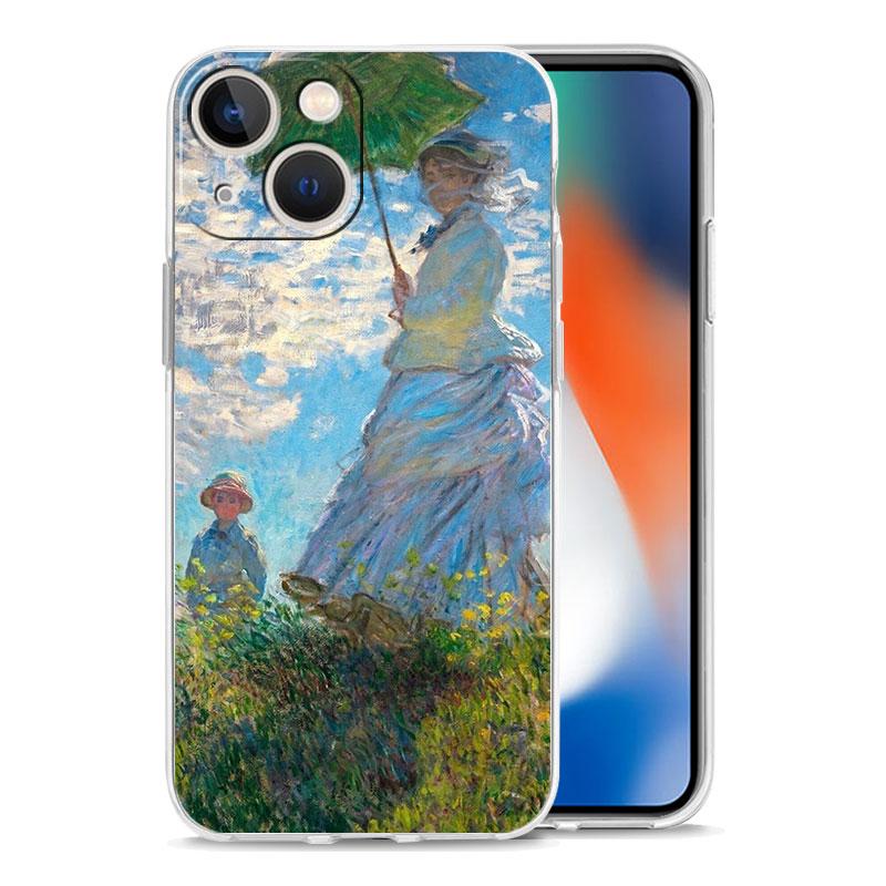 Claude Monet Impressionism Painter Phone Case For iPhone 15 14 13 12 11 Pro Max XS X XR SE 7 8 Plus Clear Lens Protect Cover