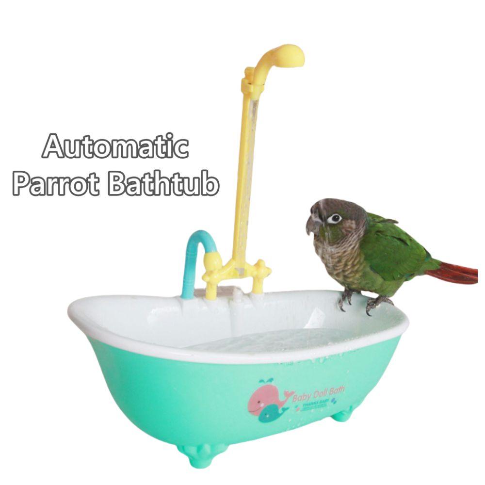 Plastic Parrots Bath Toy Automatic Bird Shower Supplies Durable Parrot Bathtub for Small Pets