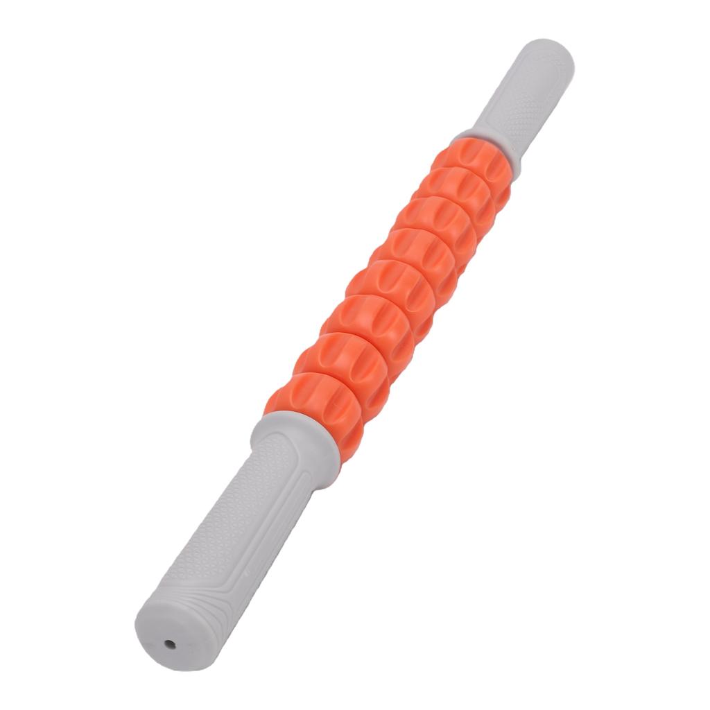 Massage Roller Stick 8 Rollers 360 Degree Rotating Non Slip Handle Fitness Roller Stick Vibrant Orange