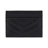 SAINT LAURENT YSL CASSANDRE metal logo quilted surface stitch grain embossed cowhide leather card holder card bag regular female black