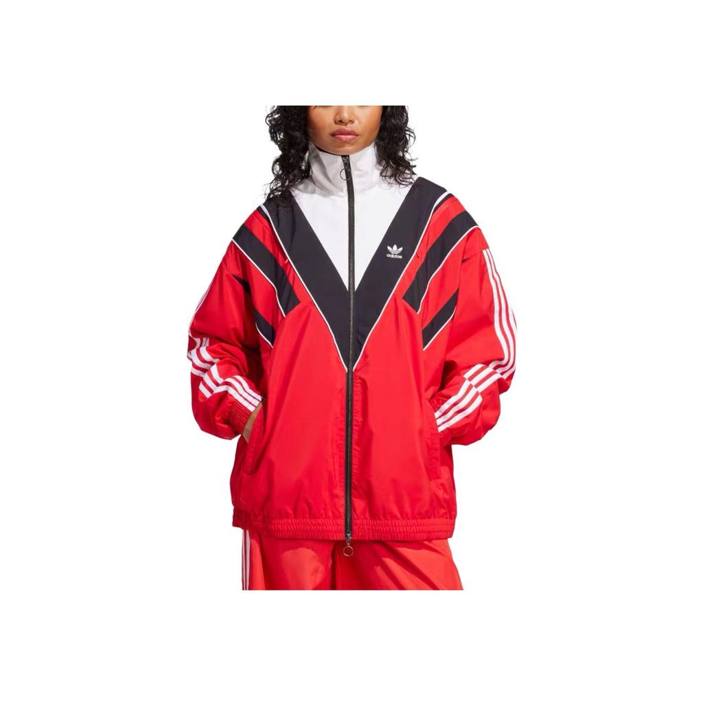 adidas Rýchly strihová línia Športová bunda Kolegiálna červená Unisex Vrchné diely JW9741