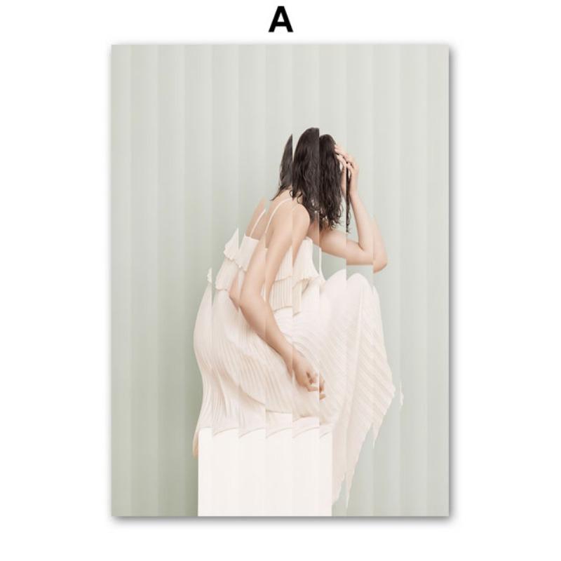 Girl Ink Green Leaves Sailboat Landscape Quote Wall Art Canvas Painting Nordic Posters And Prints Pictures For Living Room Decor