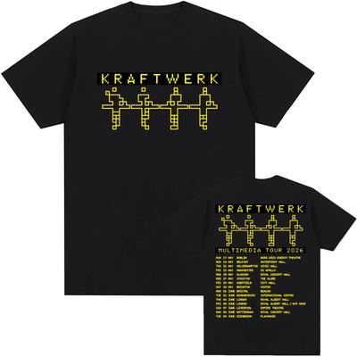 Kraftwerk MULTIMEDIA TOUR 2026 Tshirts Short Sleeve Cotton Male Fashion T-shirt Unisex Streetwear Graphic Print Clothing Casual