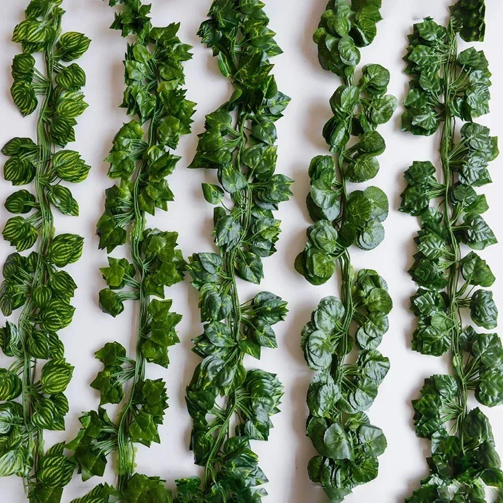 Home Decor Party Decor Green Green Plant Rattan Fake Vines Decoration Vibrant Green Hues Low-maintenance Decor