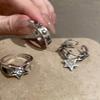 Star Dating Rings Open Rings Eye Catching Star Finger Rings Star Adjustable Opening Rings Alloy Material Party Jewelry