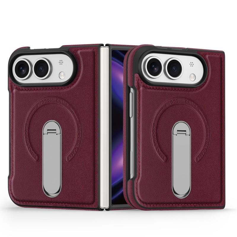 IPhone 18 Duo Leather Case With 360 Rotating Stand Foldable Business Flip Cover Men Women Office Travel