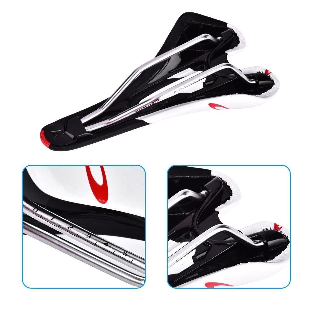 VGEBY1 Bicycle Saddle for Road and Mountain Ultra High and Durable PU Leather Bicycle Cushion Bike Black White Bikes, Lightweight, Strength, Seat,
